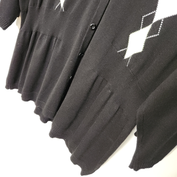 Kim Rogers Shirt Sweater White Black and Chartreuse  Plus Size 3X - Picture 4 of 5